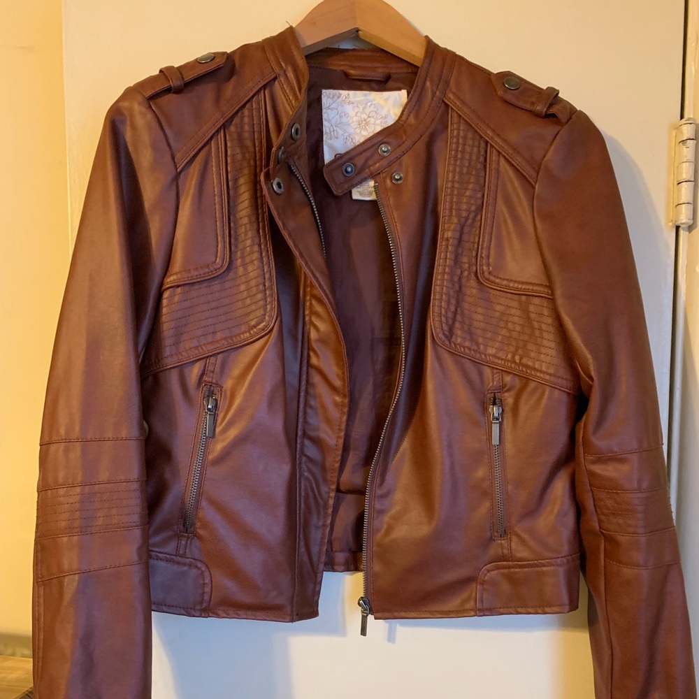 Arden B brown leather jacket